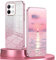 BORYA Funda para Vivo Y28 4G, Ultradelgado Antigolpes Carcasa, Premium Silicona Suave TPU Estuche, Elegante Galvanoplastia Caso con Tarjeta de Lujo Brillo, Rosa
