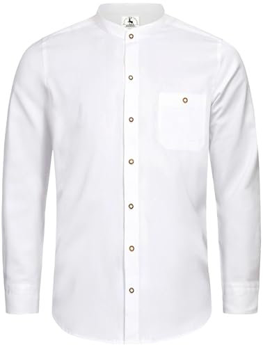 Camicia Oktoberfest Uomo Bianco Camicia Bavarese Camicie Tirolese Costume Bavarese Trachtenhemd Herren L