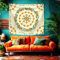 WEBEEDY Kränze Tapisserie Hintergrundtuch Bohemian Floral Vine Dekor Poster Tapisserie Pflanze Natur Wandbehang Vintage Bohemian Wandteppich Für Wohnzimmer Dekoration Zuhause(1.5x1.3m)