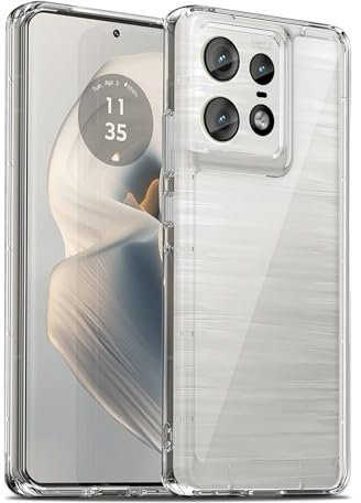 Liisooka Coque pour Motorola Edge 50 Pro, Housse de Protection Antichoc, Anti-Jaunissemente, Anti-Rayures, Case Arrière Rigide en PC, Étui TPU Ultra-Mince, Transparente