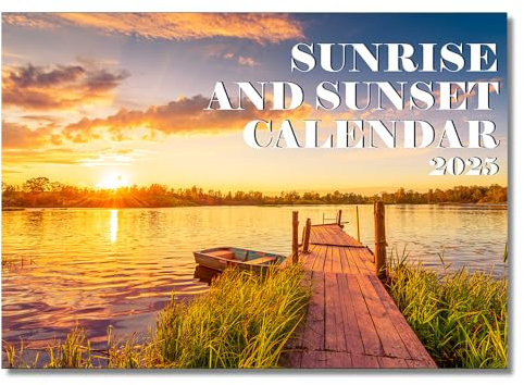 A4 Sunrise and Sunset 2026 Calendar UK 12 Month to view Wall Calendar 2025 UK A3 When Open Papa Prints