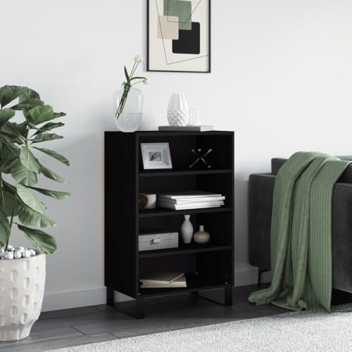 ShGaxin Hohe Anrichte aus technischem Holz, Schwarz, 57 x 35 x 90 cm, Sideboards für Wohnzimmer, Sideboard, Eingang, Küche, Vitrinen für Wohnzimmer, Beistellmöbel 827237