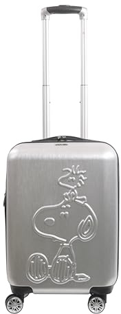 Ful Peanuts Snoopy und Woodstock Hartschalenkoffer mit Rollen, 55,9 cm, Silber, Medium, Peanuts Snoopy und Woodstock Hartschalenkoffer mit Rollen, 55,9 cm