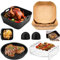Zaxiva 22CM Teglia per Friggitrice ad Aria, 6PCS Misura per Ninja AF140, COSORI 5,5L 4,7L, Cecotec 6L, con la Pizza Pan, Quadrati Teglia per Friggitrice ad Aria, Griglia, Carta Friggitrice ad Aria