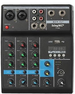 DJ Controllers, Sound Mixing Console USB Interface USB Aud-io Mixer Input F-4A Wireless 4-channel Phantom Power Monitor for Computer
