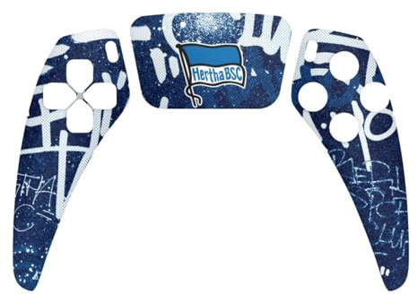 DeinDesign Skin kompatibel mit Sony PlayStation 5 Controller PS5 Folie Sticker Hertha BSC Graffiti Offizielles Lizenzprodukt
