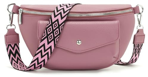 Atgbiem Marsupio Donna PU Pelle Viola Elegante Borsa Tracolla Piccola a Mezzaluna - Regalo Compleanno Originale 2025