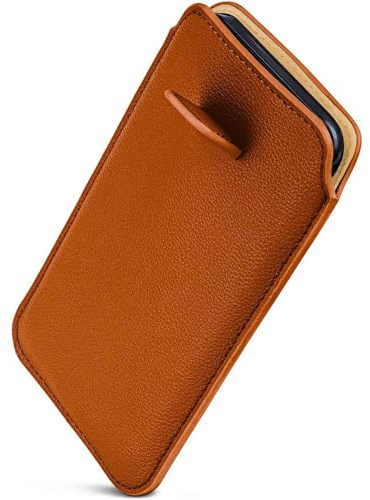 ONEFLOW Liberty Case für Poco F7 Pro Handy Einsteckhülle mit Rückzugfunktion, PU Leder Handytasche, Schutzhülle mit Lasche, Sleeve Etui Hülle zum Einstecken, Braun