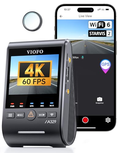 VIOFO A329S 4K 60FPS Dash Cam, STARVIS 2, WiFi 6, Parking Mode, SSD 4TB