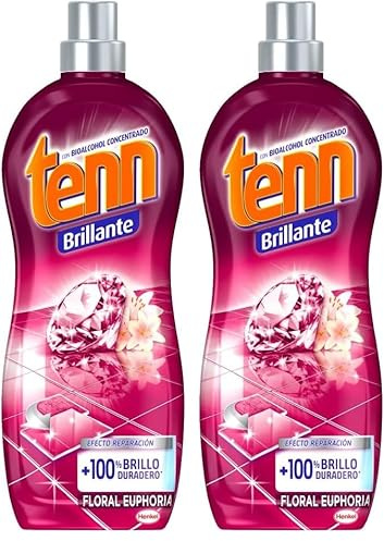 Tenn Brillante Floral Euphoria - Limpiador para suelos de mármol o baldosas. Efecto reparación y brillo 100% duradero en superficies dañadas - Secado rápido y baja espuma 1,25 Litros (Paquete de 2)