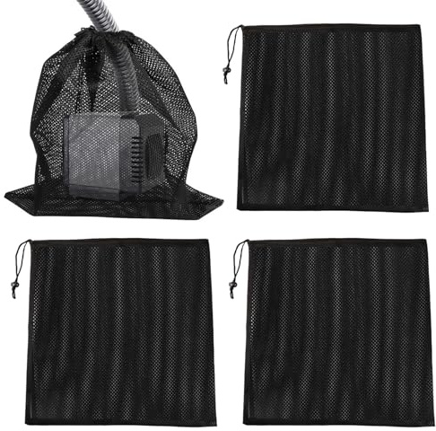 Begonia 4 Stück Pumpenfilter-Netzbeutel, 45 x 45 CM Pumpsack mit Kordelzug | Teichpumpe Filterbeutel, Pumpennetzbeutel, Filterbeutel Aquarium, Teichpumpenfilterbeutel für Wasserteichfilter im Freien