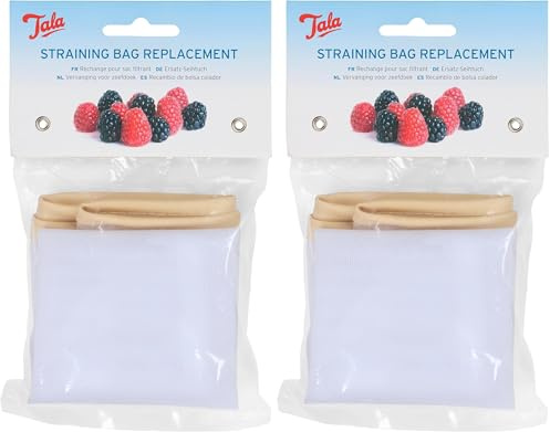 Tala Nylon Jelly Bag, Reusable Food Strainer Bag with a Fine Nylon Mesh and is perfect for Staining and preparing Cheese, Almond Milk, Preserve and and food goods (Pack of 2)