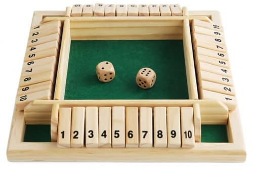 wlsvega Gioco Di Dadi - Gioco Di Chiusura Della Scatola - Gioco Di Matematica - Gioco Di Puzzle Con Due Dadi Per 1-4 Giocatori, Adatto A Bambini/Adulti (Verde)