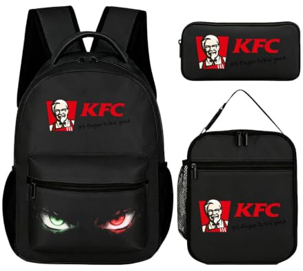 tesiwaza Cocksparrer Dreiteiliges Rucksack-Set - Leichte Schultasche mit Federmäppchen und Lunch-Tasche, Reiserucksack, Schulbedarf, Geschenke für Schüler, Lpcta-c-1, One Size, Schulranzen-Set