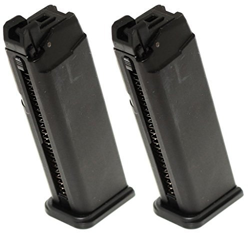 Airsoft Softair Ausrüstung 2pcs 25rd Gas Mag Magazin für G17 Serie GBB Pistole Schwarz