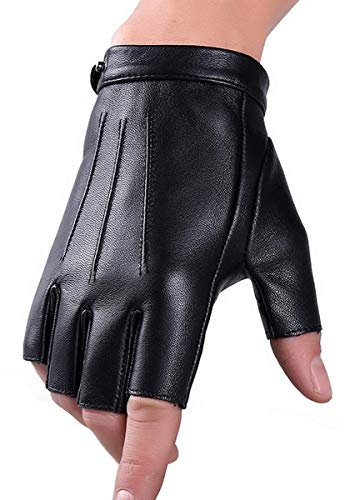 Winter Echtes äthiopisch Leder Fingerlose Handschuhe Wolle Touchscreen Texting Kleid Fahrhandschuh für Männer Frauen (XL)