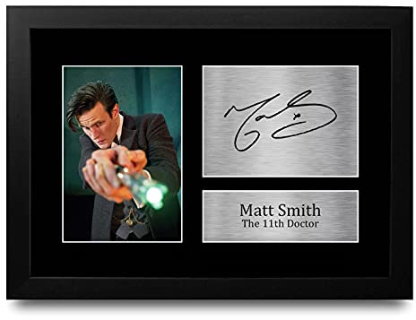 HWC Trading FR A4 Matt Smith Dr Who Doctor Cadeaux Imprimé Signé Autographe Photo pour les fans d’émissions de télévision - A4 Encadré