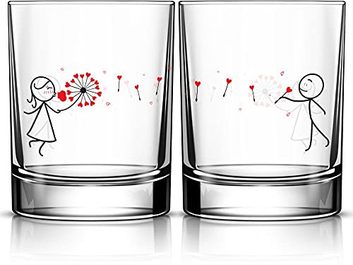 BoldLoft My Heart is All Yours Couple Drinking Glasses-Gifts for Him, Boyfriend, Husband Couple, Gifts for Him and Her, Anniversary, Valentines, Wedding, Engagement, Birthday