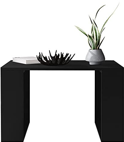 ML-Design Couchtisch 65x65x40 cm, Schwarz, Kufenbeine, Quadratischer Wohnzimmertisch, Beistelltisch ideal für Wohnzimmer und Büro, Kaffeetisch im modernen Stil, Sofatisch für Tee und Kaffee