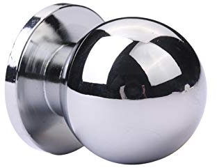 Riverockod Möbelknäufe aus poliertem Chrom, 25 mm, rund, massiv, für Kommoden, 10 Stück (PC)