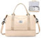 Reisetasche Damen Easyjet Handgepäck Tasche Sporttasche Weekender Bag Schwimmtasche Wasserdicht Travel Bag Duffle Bag Fitnesstasche Trainingstasche Krankenhaustasche mit Schuhfach,A5-Beige