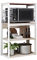 Meyvaser Estantería de Cocina Unidad de Cocina Alta con estantes de Almacenamiento, Marco de Metal Blanco, Estante Industrial para microondas 50x30x100 Cm, Color Natural y Blanco