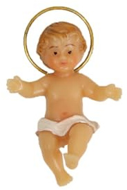 FADEDA Jesuskind mit Heiligenschein/Höhe:4 cm/handbemalt/detailgetreue Krippen Figuren - Weihnachten Tisch Dekoration Krippe Zubehör