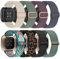 Zspoly 8 Stück Armband Kompatibl mit Fitbit Versa 4 /Fitbit Versa 3/Fitbit Sense 2/Sense Sport Armband,Weiches Elastisch Ersatz Nylon Sport Ersatzband Band für Damen Herren
