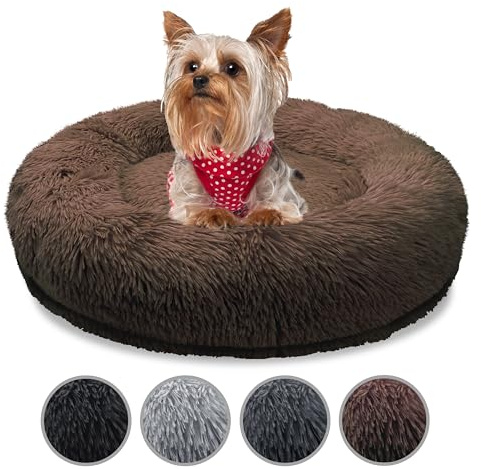 bluzelle Orthopädisches Hundebett für Kleine Hunde & Katzen, Coffee | XXS-50 cm