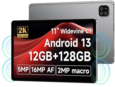 ALLDOCUBE iPlay60 Tablet 11 Zoll, Tablet PC FHD 2000x1200 Incell IPS, 12(4+8) GB RAM 128GB ROM, Tablet Gaming Android 13 Octa-core 1.6GHz, 5MP+16MP, Widevine L1, 7000mAh, 4G LTE 5G WiFi/Bluetooth 5.0