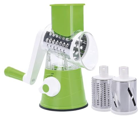 Rallador de Verduras, Rallador de Queso Con Manivela, Rotary Cheese Grater, Versátil y Multifuncional, Rallador Con Manivela Para Verduras, Cortadora y Pelador de Verduras Multifunción
