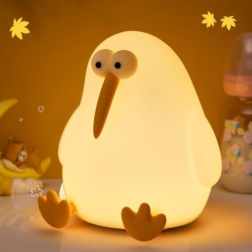 ZWOOS KiWi Birds Nachtlicht Kinder,3 Lichtmodi Baby, Nachttischlampe Babyzimmer mit 30-Minuten-Timer und Touch-Steuerung,USB-Aufladung 1200 mAh für Kindzimmer Deko Spielzeug