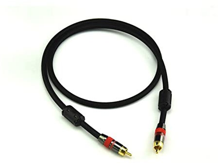 DREEK Cavo audio video coassiale digitale Hifi OFC 4N 75ohm Cavo audio subwoofer maschio(1.5 Meters)