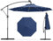 GYMAX Ombrellone da Balcone 3x3 M, con Luci Solari, Ombrellone Decentrato Laterale Roma (Blu Scuro)