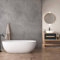 Decoon – Panel de pared de ducha SPC 90 x 260 cm – Revestimiento de pared para baño – Fácil y rápido de instalar, resistente al agua, sin juntas, efecto piedra gris – 2,34 m2