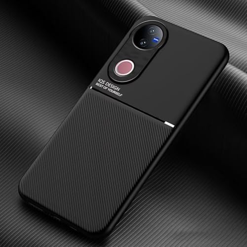 COMAKU Ultradünnes TPU Silicone Hülle für Vivo V50 5G Textur rutschfest und Stoßfest Schutzhülle Bumper Handyhülle - Schwarz
