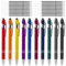ZMDMAH Kugelschreiber Hochwertig 10 Packungen schwarzer Kugelschreiber Set aus Metall 1,0 mm Kuli Druckkugelschreiber mit 20 Stk Nachfüllungen Ergonomische Kugelschreiber Kugelschreiber mit Touchpen f
