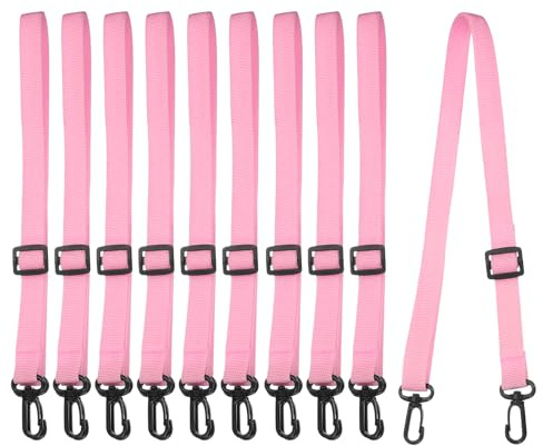 sourcing map Water Bottle Holder Lanyard, Polypropylene Water Bottle Sling Straps Adjustable Water Bottle Holder Shoulder for Outdoor Camping Walking, Pink/10 PCS(Black Buckle)
