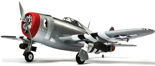 HANGAR 9 P‑47D Thunderbolt RC Flugzeug 67″ (1,70 m), 20 cc ARF Warbird – Lasergefräste Balsa/Sperrholz-Zelle, funktionale Klappen & detaillierte Scale‑Folien‑Bespanung