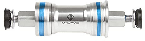 M-WAVE Carousel BB BSA Sq, Movimento Centrale Compatto Unisex-Adulto, Argento/Blu, für 68 mm Gehäuse, L1: 115 mm, L2 24 mm