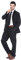 U LOOK UGLY TODAY Herren Anzug Party Weihnachts Kostüm Modisch Normaler Schnitt Festliche Anzüge Party Suits Einfarbig Schwarz