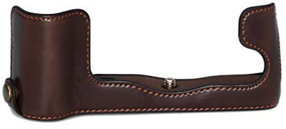 fittings4you Halbschale Kameratasche kompatibel für Fujifilm X-T2 Tasche Etui Kunstleder Coffee CC1805c