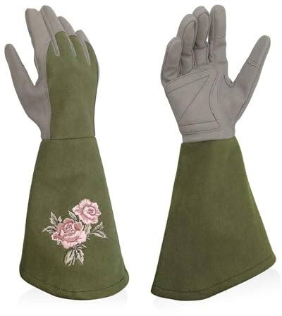 Intra-FIT Long Gardening Gloves for Women, Rose/Blackberry Pruning | EN388:3121X, Forearm Gauntlet, Cushioned Palm, Synthetic Leather, Breathable, Gardening Gifts