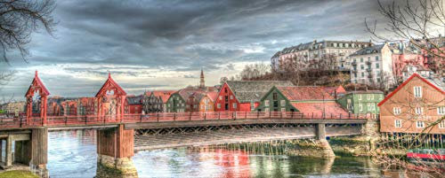 hansepuzzle 74558 - Norwegen Panorama-Puzzle 2000 Teile - Orte Motiv mit hochwertiger Aufbewahrung: Kartonbox und wiederverschließbarem Beutel - Format 116,6 × 46,7 cm
