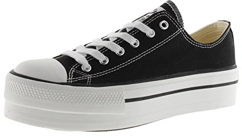 victoria Basket Tribu Lona & Doble Plataforma 1061100 para Niñas Negro 33