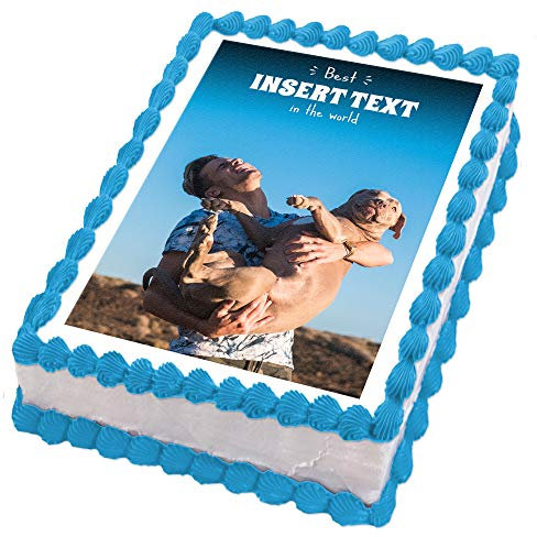 Cakeshop 7 x 10 (181 x 257mm) Portrait Rectangle Happy Birthday Celebration Photo Upload Custom Personalised Edible Photo Cake Toppers Decorations - Precut Premium Icing Paper