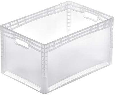 aidB Eurobox LIGHTLINE transluzent, 600 x 400 x 320 mm, Griffe offen, transluzente Plastikbox aus durchsichtigem Kunststoff, durchsichtige Box, ideal für die Industrie, 1 St.