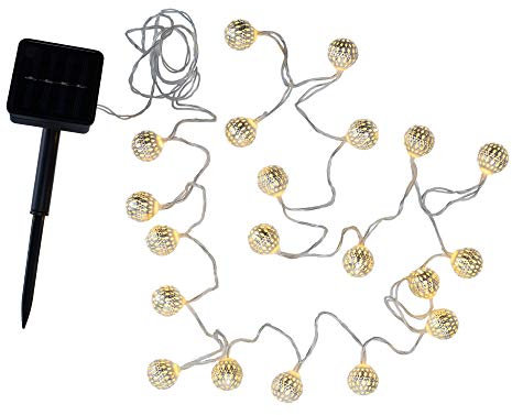Pauleen 48074 Sunshine Glamour Solar-Lichterkette marokkanisch Silber für außen - Balkon oder Terrasse