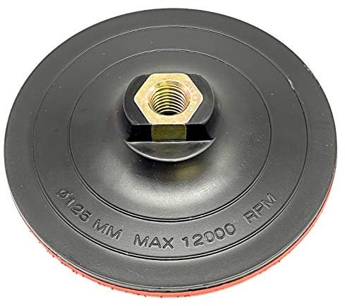 EMPORA Schleifteller Stützteller für Winkelschleifer - 115 mm - 125 mm - 180 mm - M14 - Stützteller für Bohrmaschine/Winkelschleifer (Mit Klett Hard, 125 mm)