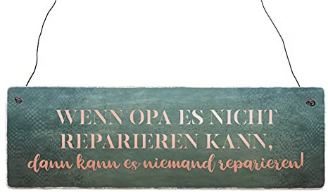 Interluxe Holzschild - Wenn Opa es Nicht reparieren kann, dann kann es niemand reparieren - Geschenk für Opa, Handwerker